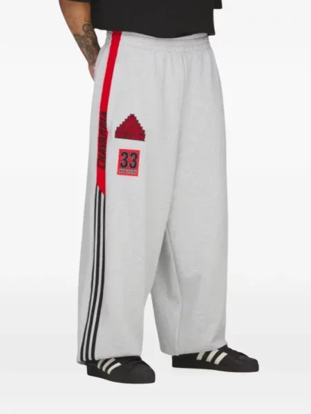 Pantaloni Adidas cu autograf alergare gri