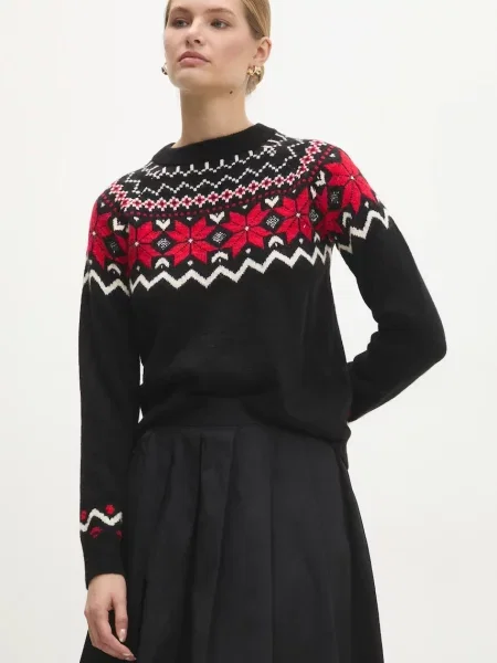 Pulover s dodatkom vune Answear.LAB crna