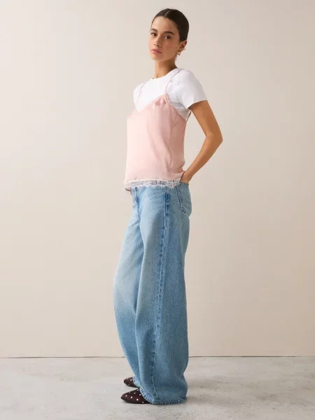 Next Jeans albastru denim / denim negru