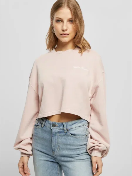 Haftowana bluza nierozpinana Urban Classics frotte różowa