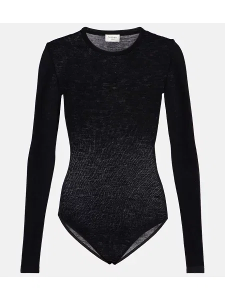 Body Saint Laurent de lână negru