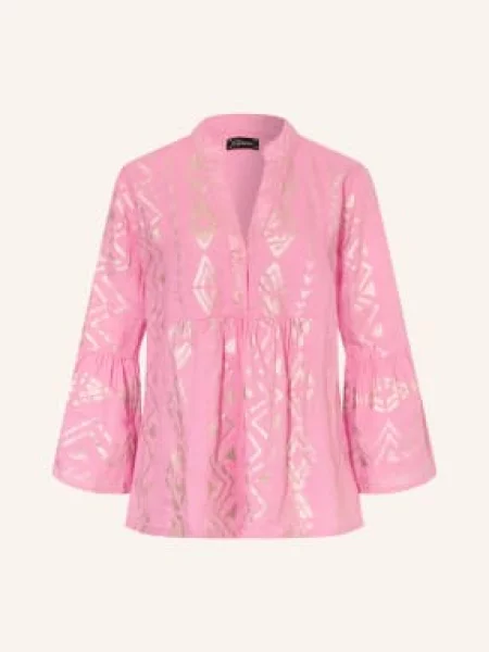 Grace Bluzka Z Lnu pink różowa