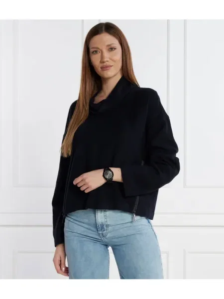 Gyapjú szvetter Emporio Armani kék