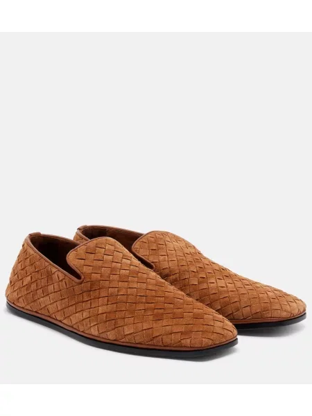 Pantofi loafer Bottega Veneta din piele maro