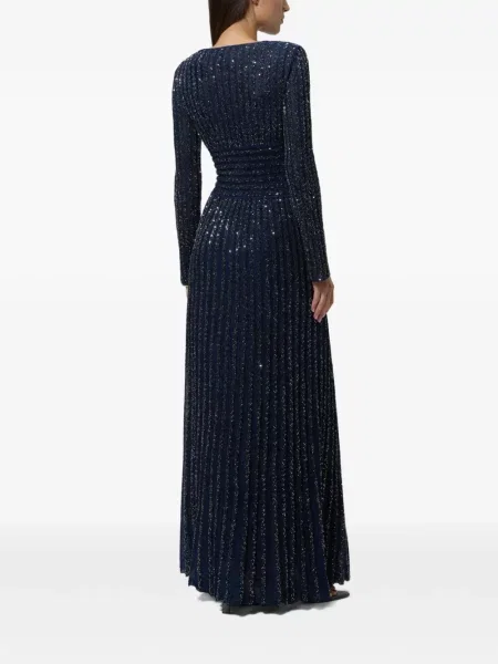 Lung rochie maxi Missoni cu decolteu adânc albastru