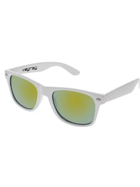 VEYREY Sončna očala VeyRey Sonnenbrille Nerd verspiegeltes Goldglas' bela