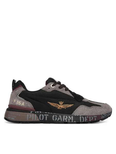 Pánske topánky Aeronautica Militare jet black čierna