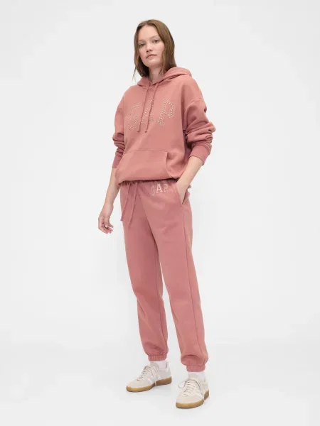 Pantaloni sport Gap cu autograf roz