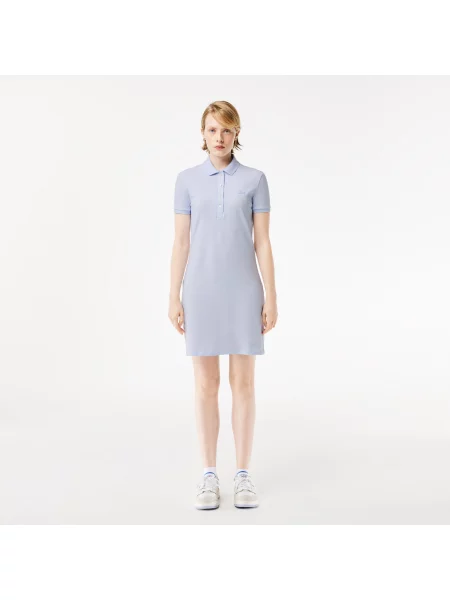 Lacoste Sukienka Polo Z Elastycznej Bawełny Piki niebieski