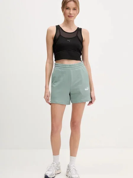 Шорти Puma однотонні висока посадка зелений