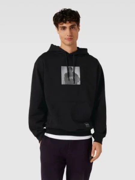 Bluza z kapturem Boss czarna