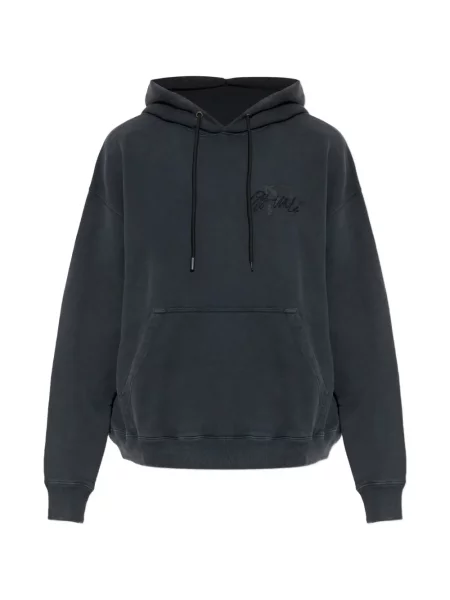 Hanorac cu glugă Off-white cu autograf alb
