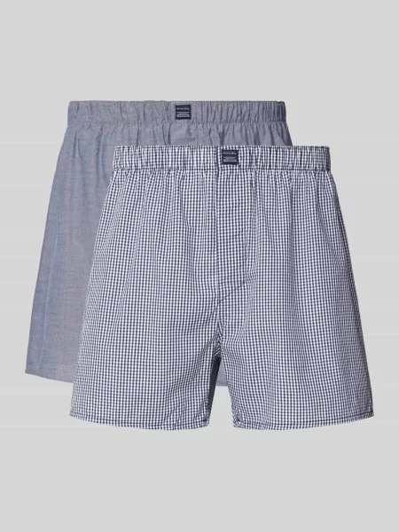 Bokserki o kroju relaxed fit z naszywką z logo w zestawie 2 szt. Christian Berg Men granatowe