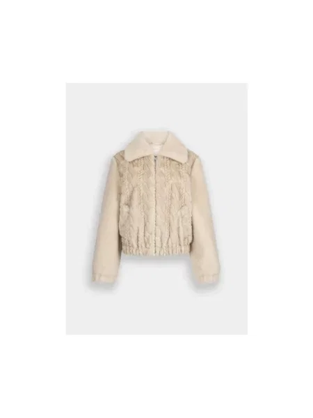 Liu Jo Kurtki Kobieta S Giaccone Sintetico Natural beżowy