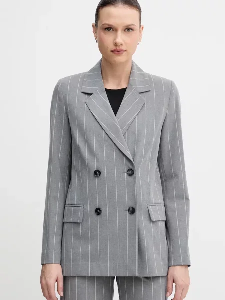 United Colors of Benetton marynarka dwurzędowa z wiskozą szara