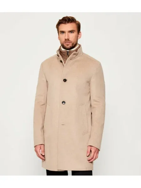 Joop! De lână palton 2 în 1 Maico bej