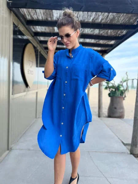 Rochie mini Edoti de costum albastru