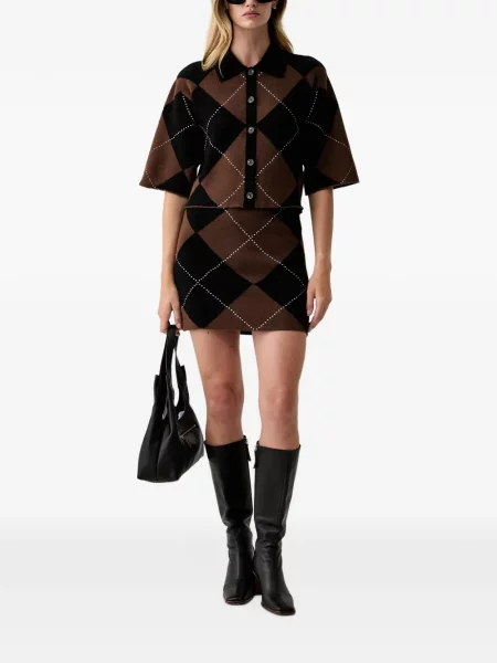 Fusta mini Dkny cu model argyle maro