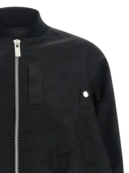 Geacă Sacai asimetrică cu nervuri negru