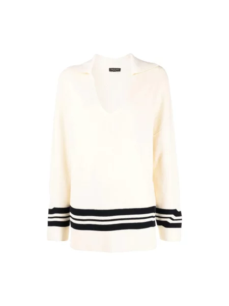 Sweter Rag & Bone w paski casual beżowy