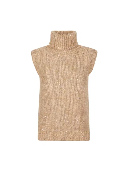 Sweter z golfem Eleventy brązowy