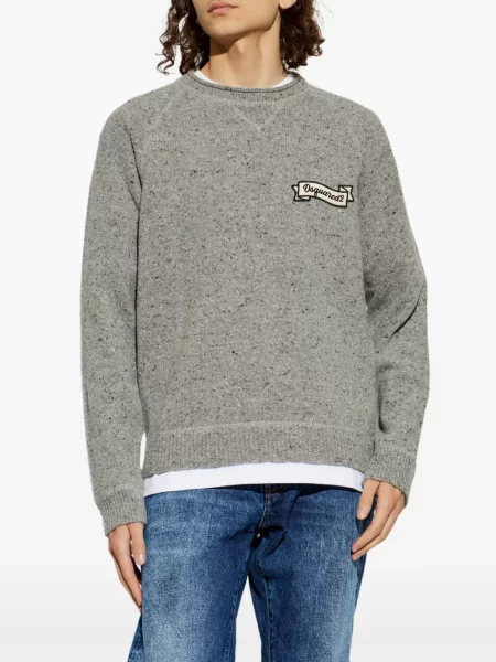 Pulover Dsquared2 cu autograf gri