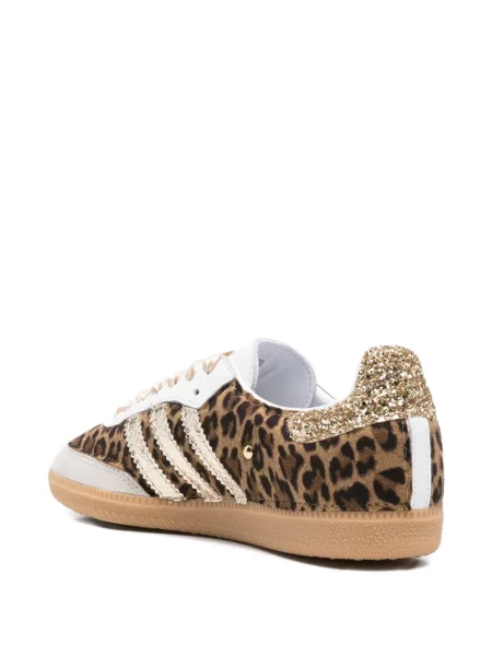 Pruhované tenisky Adidas Samba s potiskem bílé