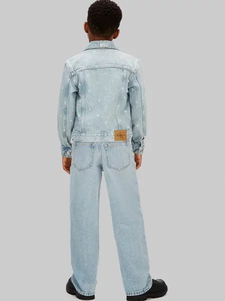 Calvin Klein Jeans късо яке за деца от деним синьо