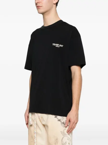 Къс тениска Represent с кръгло деколте черно