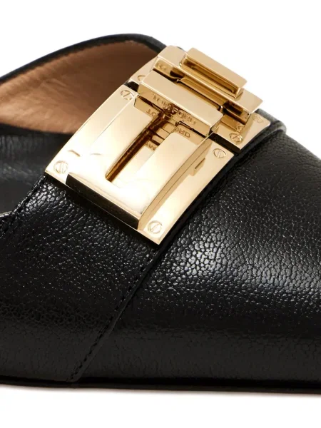 Pantofi cu toc Tom Ford din piele cu cataramă negru