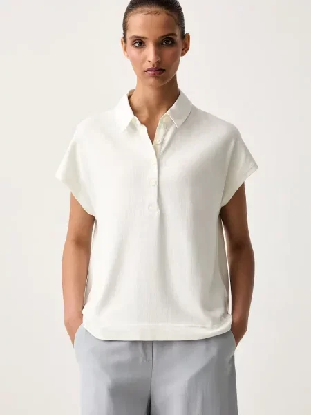 Scurt tricou polo Marc O'polo alb