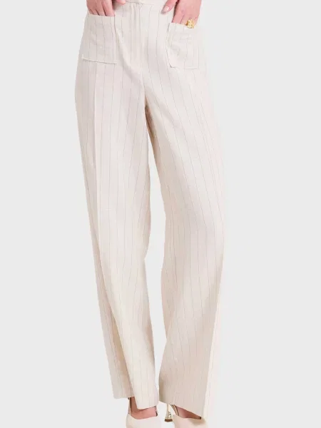 Смугасті штани Naf Naf білі