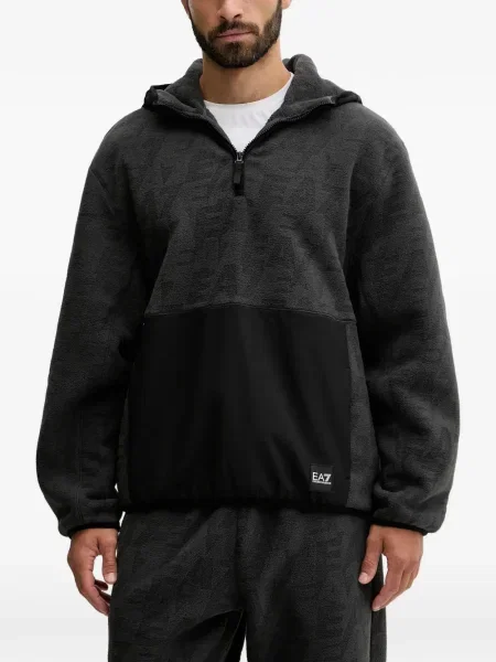 Hanorac cu glugă Ea7 Emporio Armani gri