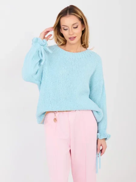 Pulover Italy Moda cu funde albastru