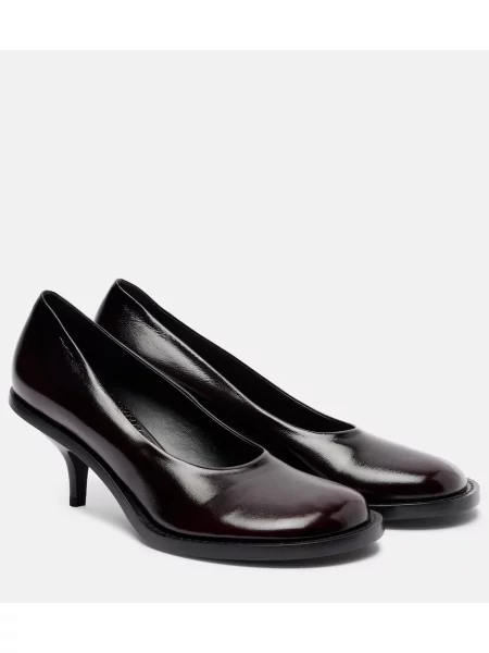 Pantofi cu toc Dries Van Noten din piele roșu