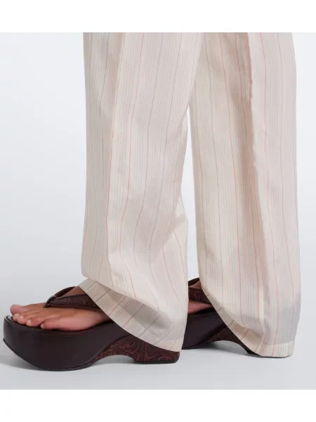 Pantaloni Dries Van Noten cu dungi alb