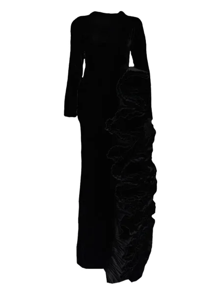 Rochie maxi Tha Seen cu model floral de costum negru