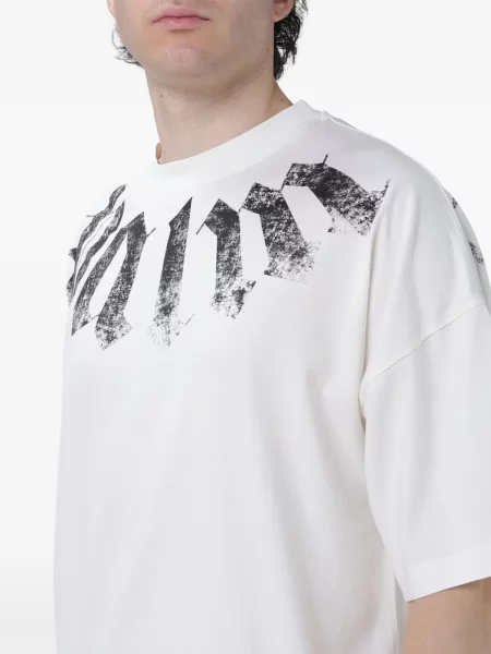 Tricou Palm Angels cu imagine alb