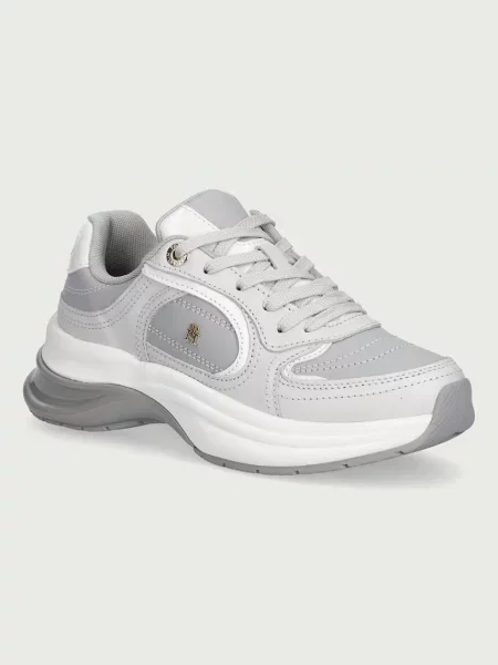 Tommy Hilfiger TH CHIC RUNNER SNEAKER sneakers pentru femei din piele gri
