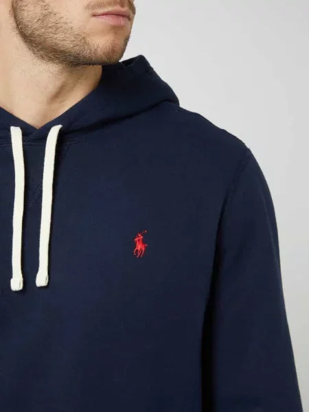 Bluza z kapturem z wyhaftowanym logo Polo Ralph Lauren granatowa