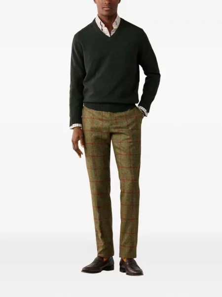Pulover Hackett London cu decolteu în V verde