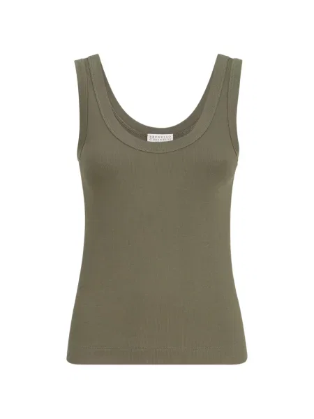 Top Brunello Cucinelli din jerseu verde
