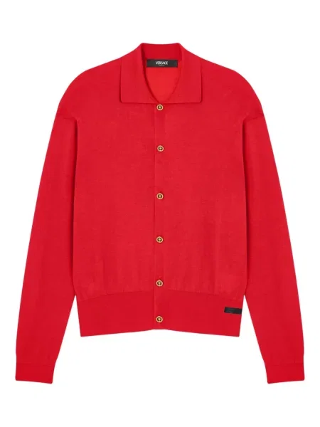 Cardigan Versace de mătase roșu