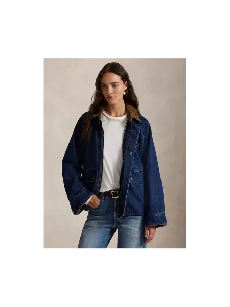 Kurtka jeansowa z z patkami Polo Ralph Lauren niebieska