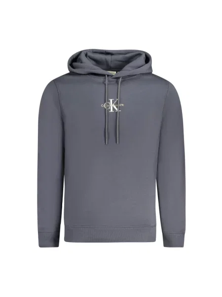 Bluza z kapturem Calvin Klein Jeans z kapturem niebieska