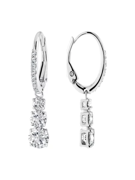 Swarovski Akcesoria Kobieta ONE SIZE Attract Kolczyki Okrągły Szlif Biały Rodowany Stilla szary