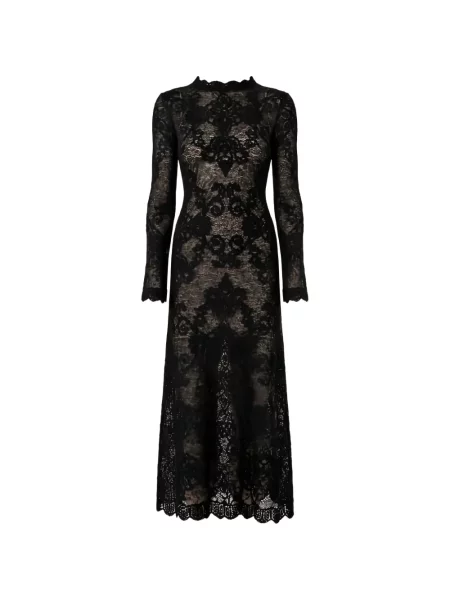 Lung rochie Twinset din lână alpaca negru