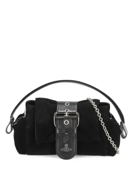Geantă shopper Vivienne Westwood cu cataramă cu bretele negru