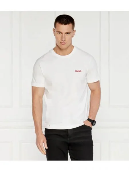 Hugo Bodywear Tricou Houndstooth alb