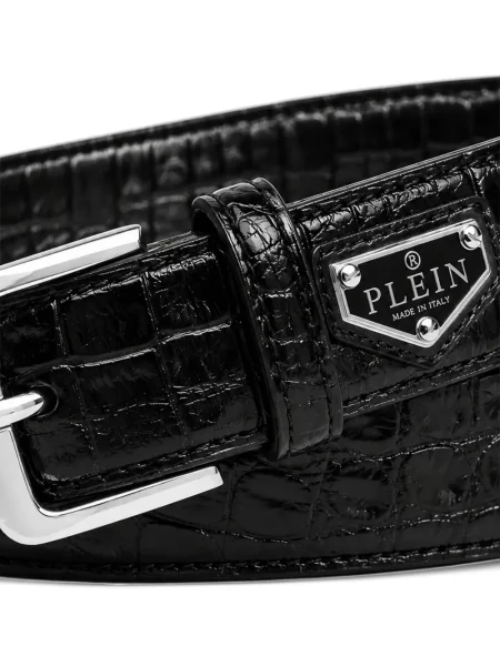 Cu centură curea Philipp Plein din piele negru
